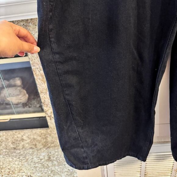 NWT Zara Wide Leg High Waisted Belted Denim Pant Size 12 Pockets - Picture 5 of 10